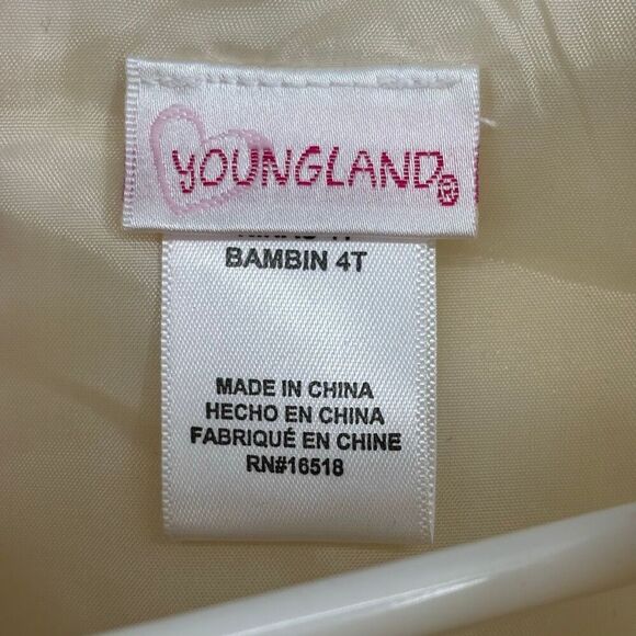 Youngland Girls Lace Dress with Sparkle Waistband Cream/Gold Girls Size 4T NWT - Picture 2 of 9